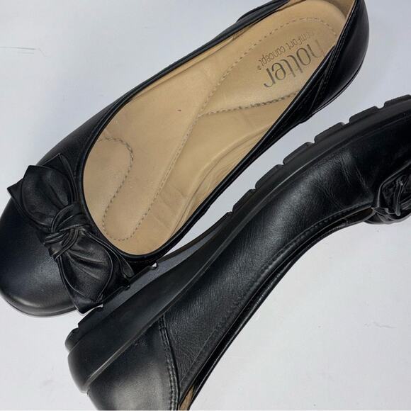 Hotter Jewel Shoes Ballerina Flats woman's size US 8 UK 6 Black Leather - Picture 10 of 16